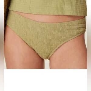 NWT Andie Swim The Bikini Bottom Smocked Sage Womens Size XS Classic Low Rise